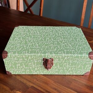 Music Notes and Terms along with Treble and Base Clefs NESTING BOX - metal lock